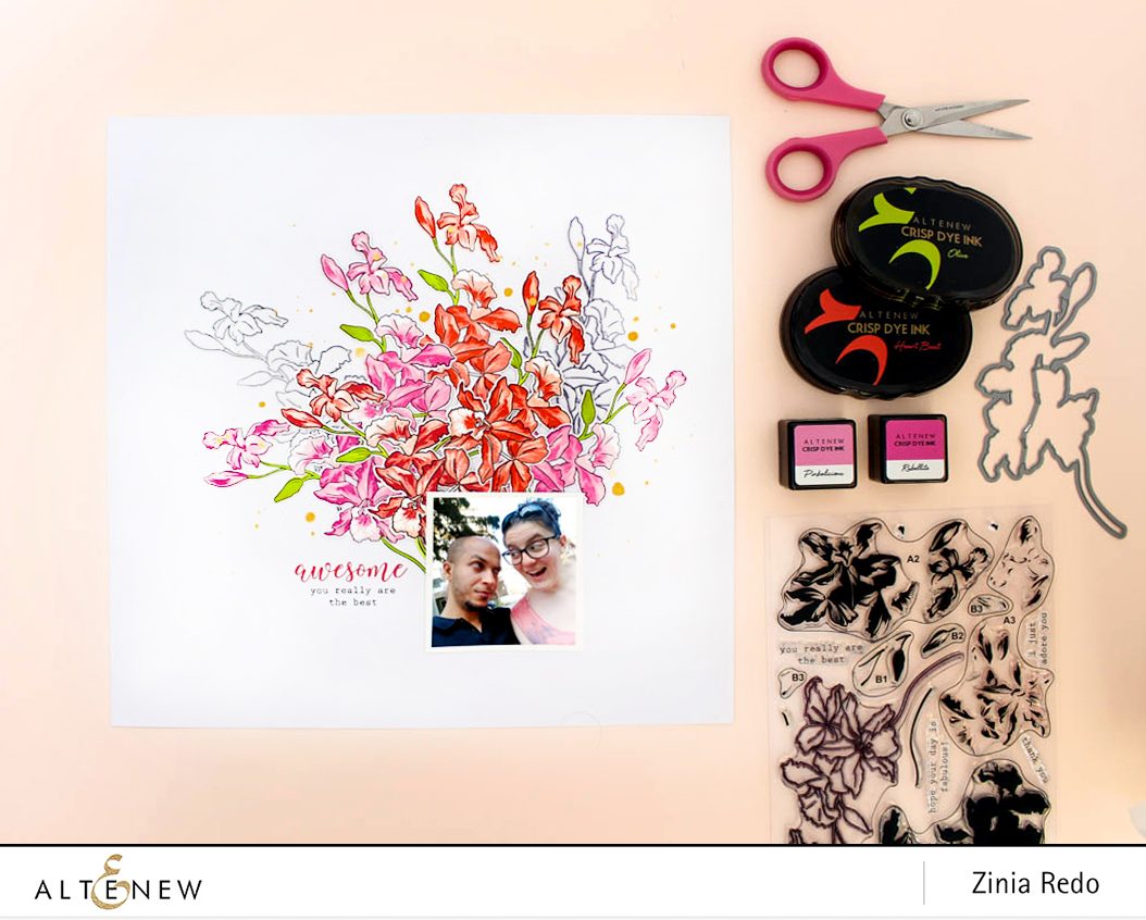 Altenew Build-A-Flower Cattleya Release & Giveaway @ziniaredo @altenewllc #ziniaredo #altenew #altenewcattleya #bafcattleya #newrelease #stamps #stamping #scrapbook #scrapbooking