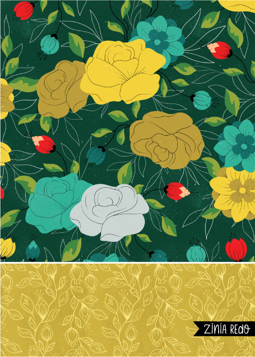 Zinia Redo Illustration - Floral Pattern