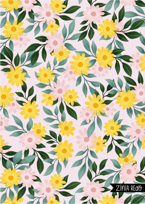 Zinia Redo Illustration - Floral Pattern